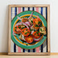 Panzanella – Italian Salad Dish, Café Print, no-text version framed in wood