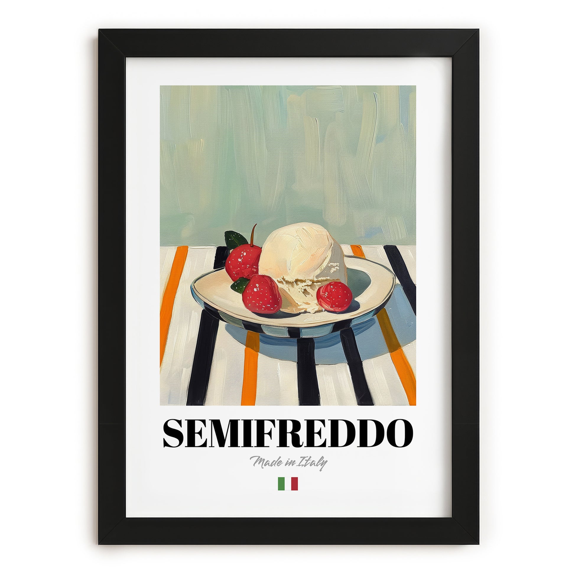 Semifreddo – Italian Dessert Dish, Tavern Wall Decor, in sleek black frame