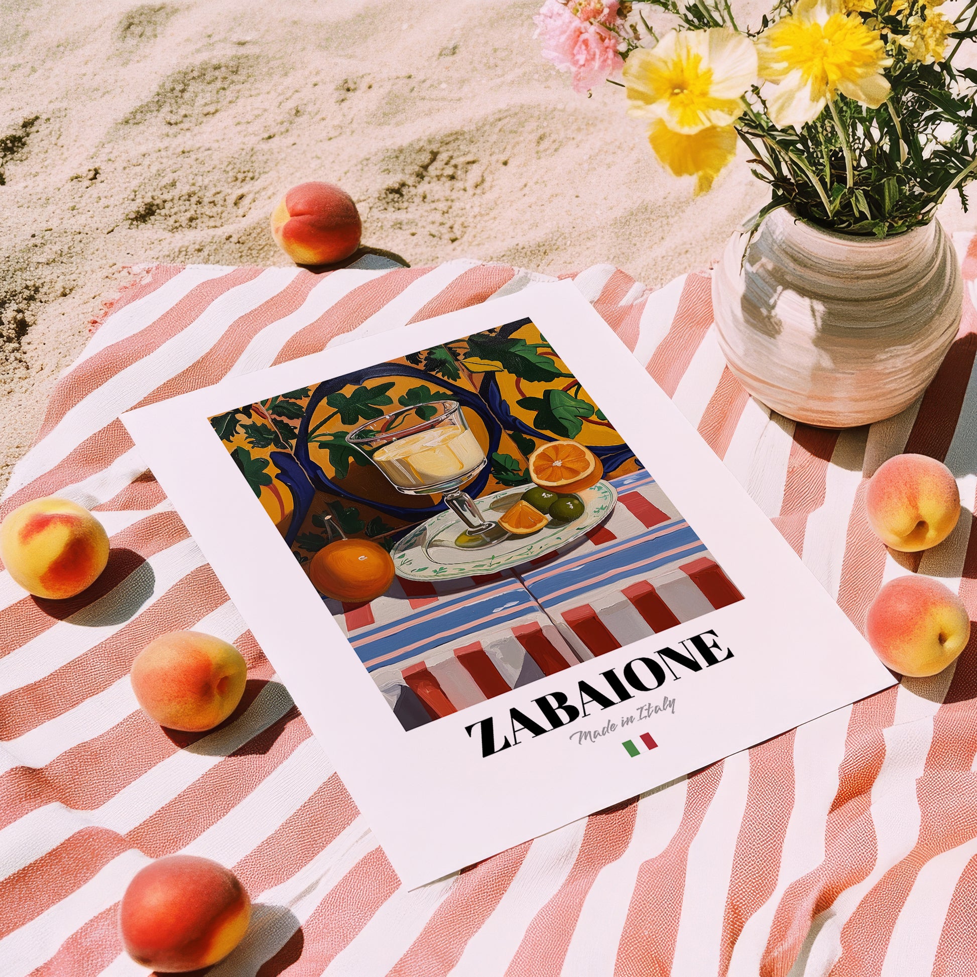 Zabaione – Italian Dessert Dish, Tavern Painting, unframed on coastal sand
