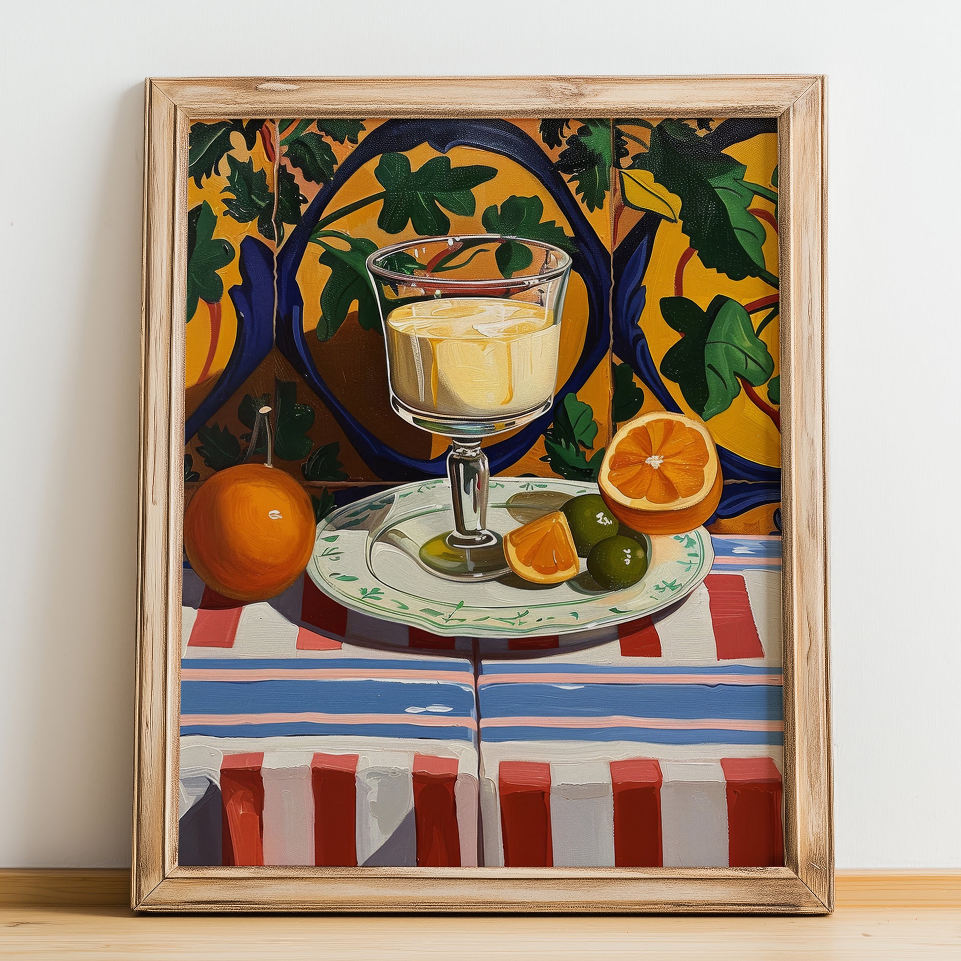 Zabaione – Italian Dessert Dish, Tavern Painting, no-text version framed in wood