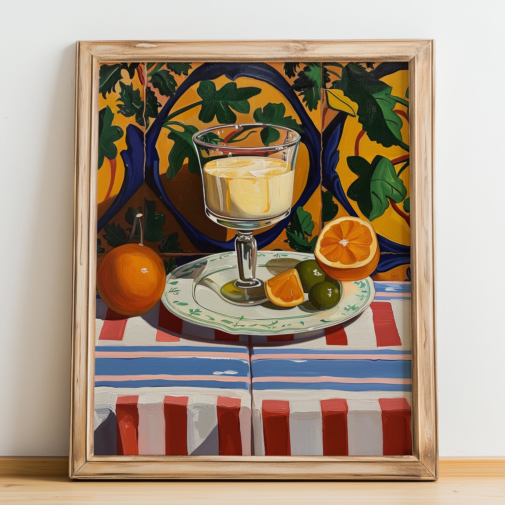 Zabaione – Italian Dessert Dish, Tavern Painting, no-text version framed in wood