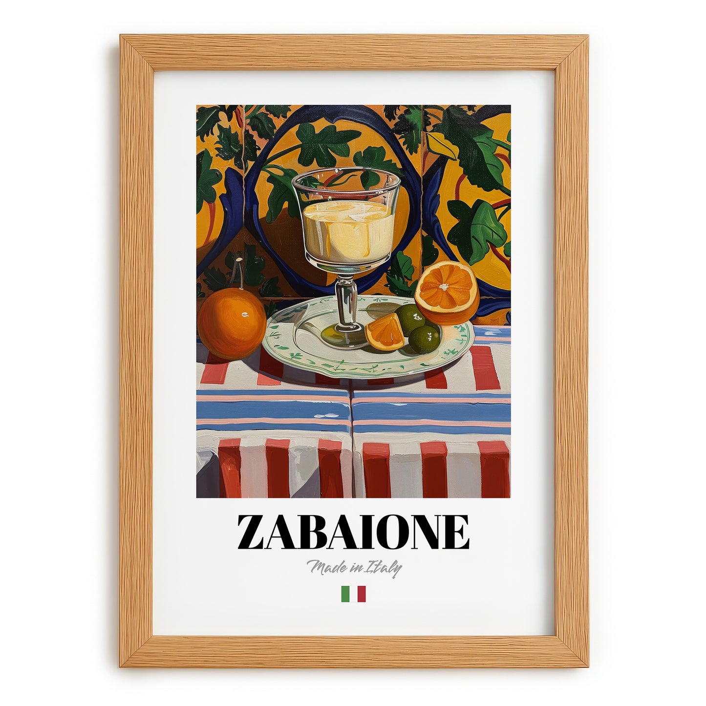 Zabaione – Italian Dessert Dish, Tavern Painting, set in oak frame