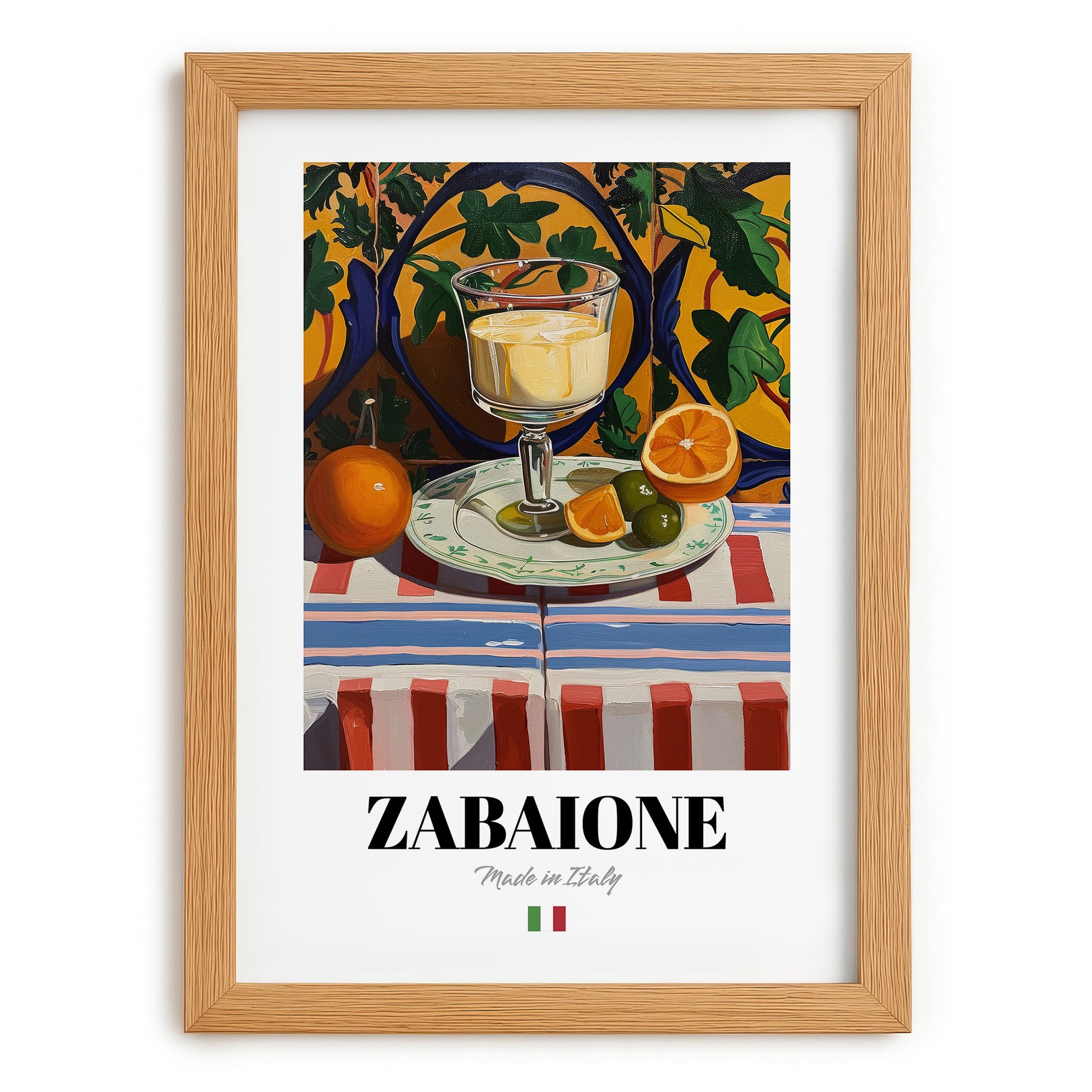 Zabaione – Italian Dessert Dish, Tavern Painting, set in oak frame