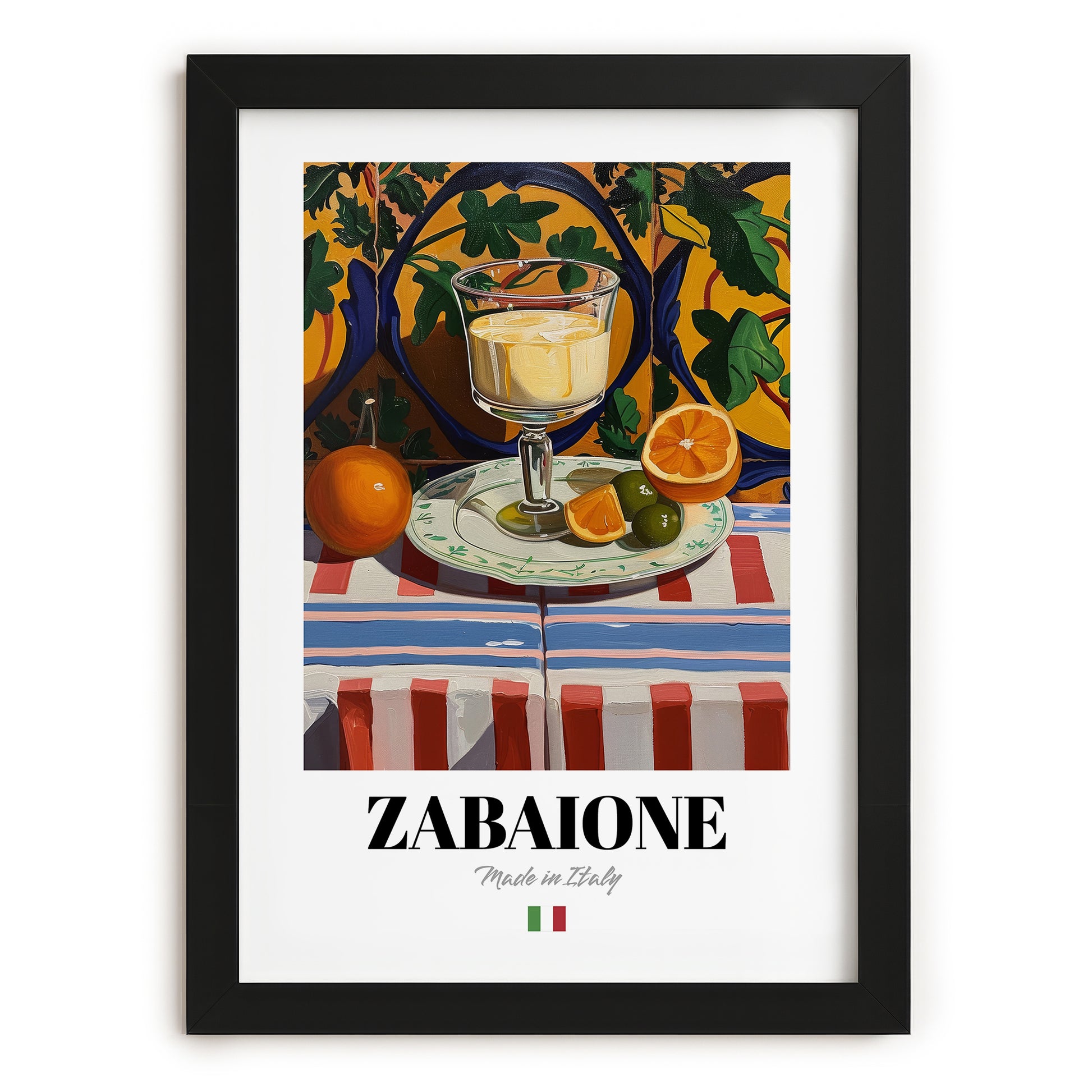 Zabaione – Italian Dessert Dish, Tavern Painting, in sleek black frame