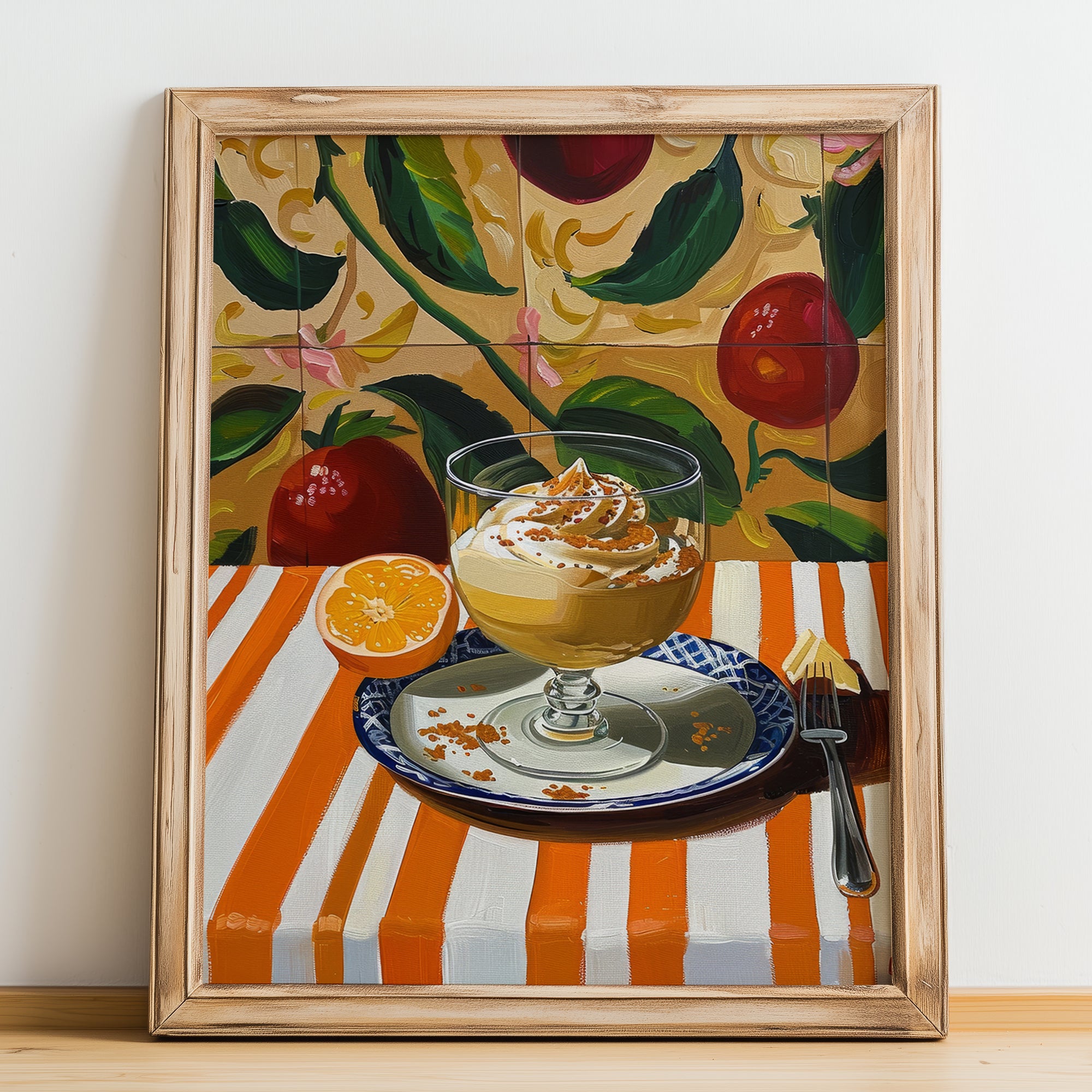 Zabaione – Italian Dessert Dish, Tavern Poster, no-text version framed in wood