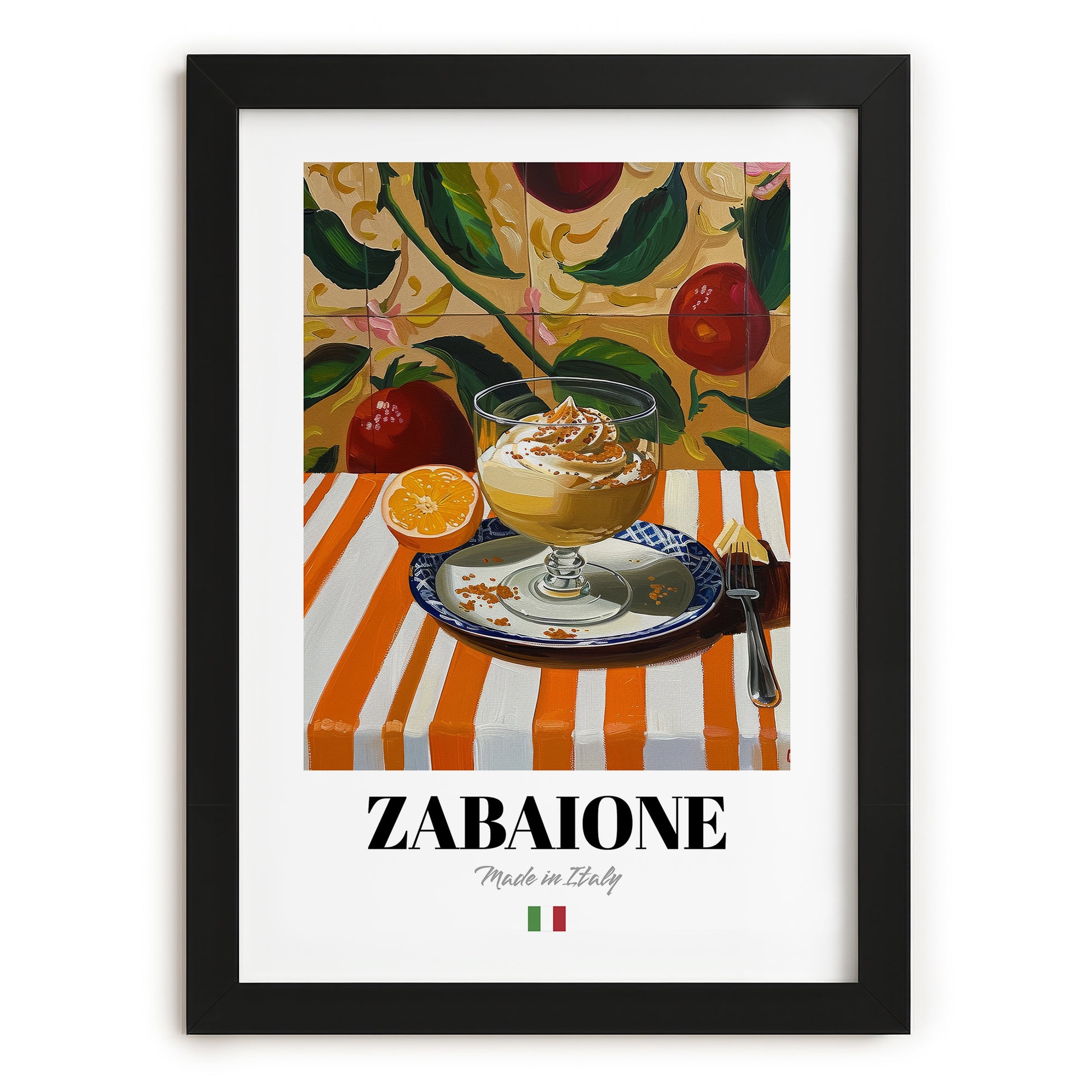 Zabaione – Italian Dessert Dish, Tavern Poster, in sleek black frame
