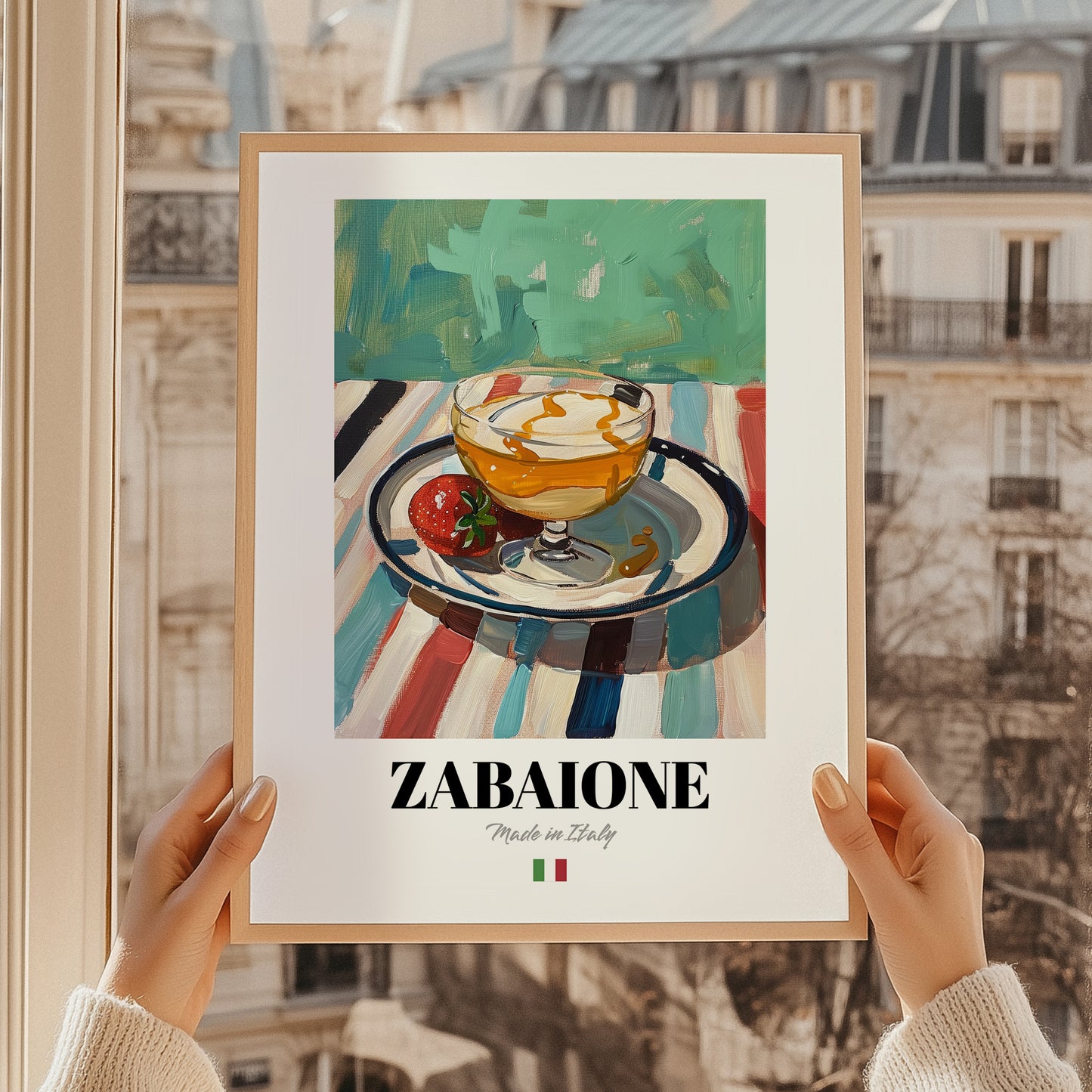 Zabaione – Italian Dessert Dish, Café Still Life, styled in a charming Paris street view