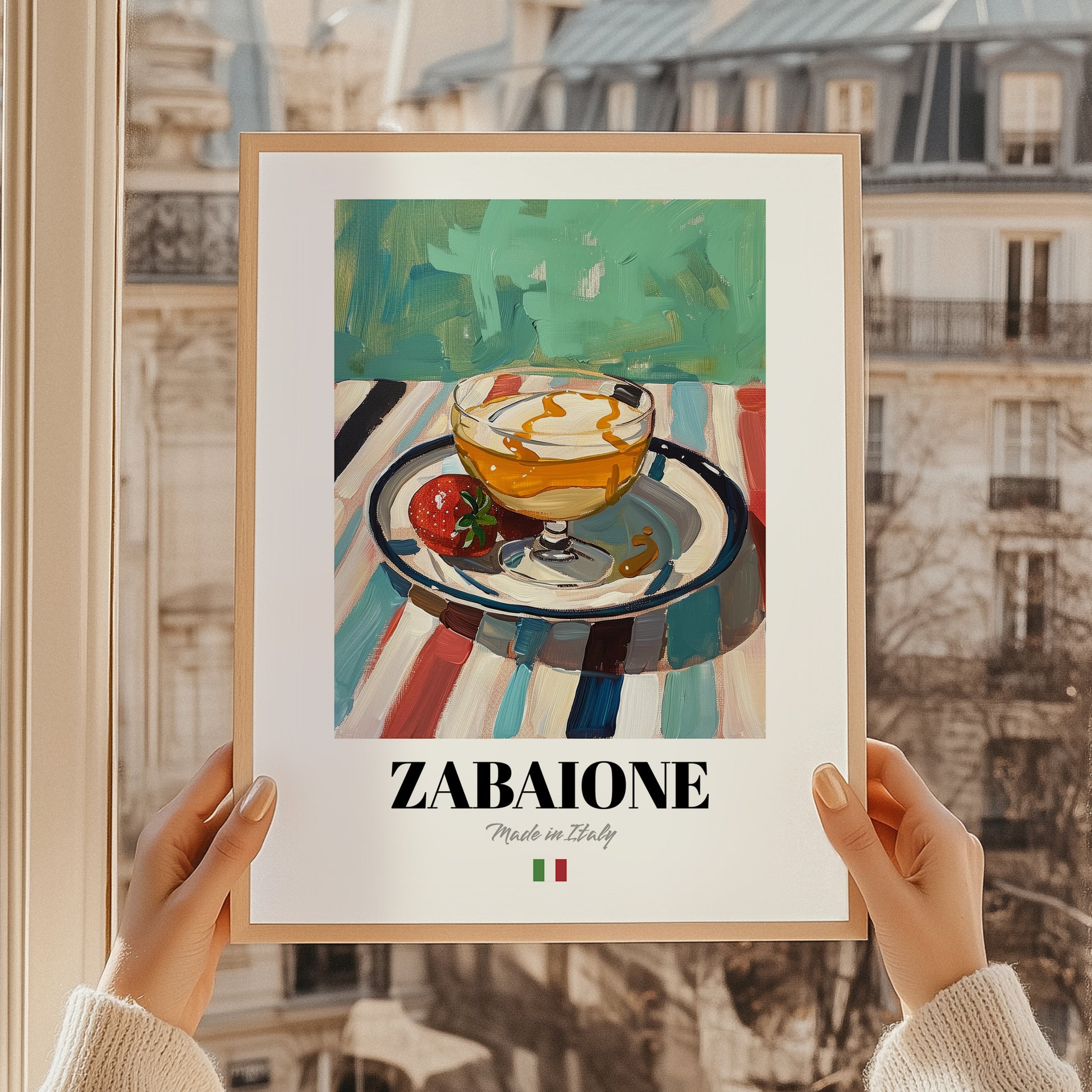 Zabaione – Italian Dessert Dish, Café Still Life, styled in a charming Paris street view
