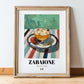 Zabaione – Italian Dessert Dish, Café Still Life, in wooden frame leaning on the floor