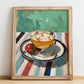 Zabaione – Italian Dessert Dish, Café Still Life, no-text version framed in wood
