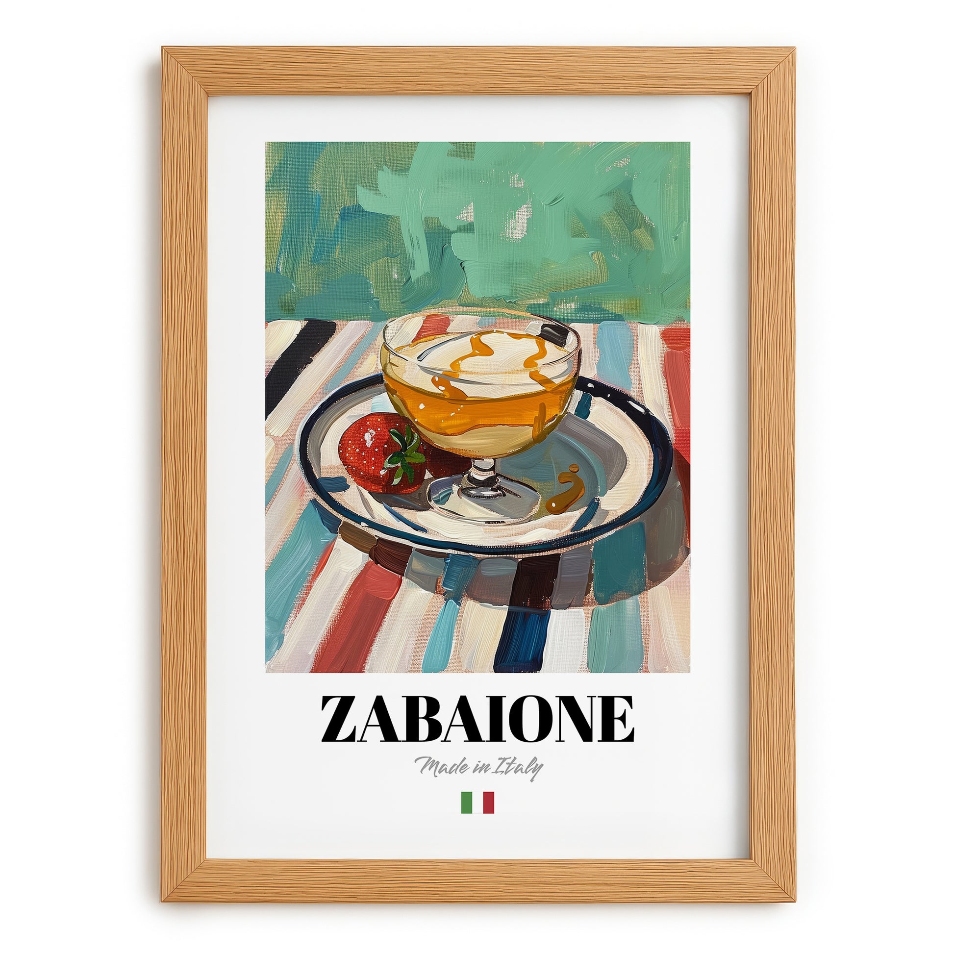 Zabaione – Italian Dessert Dish, Café Still Life, set in oak frame