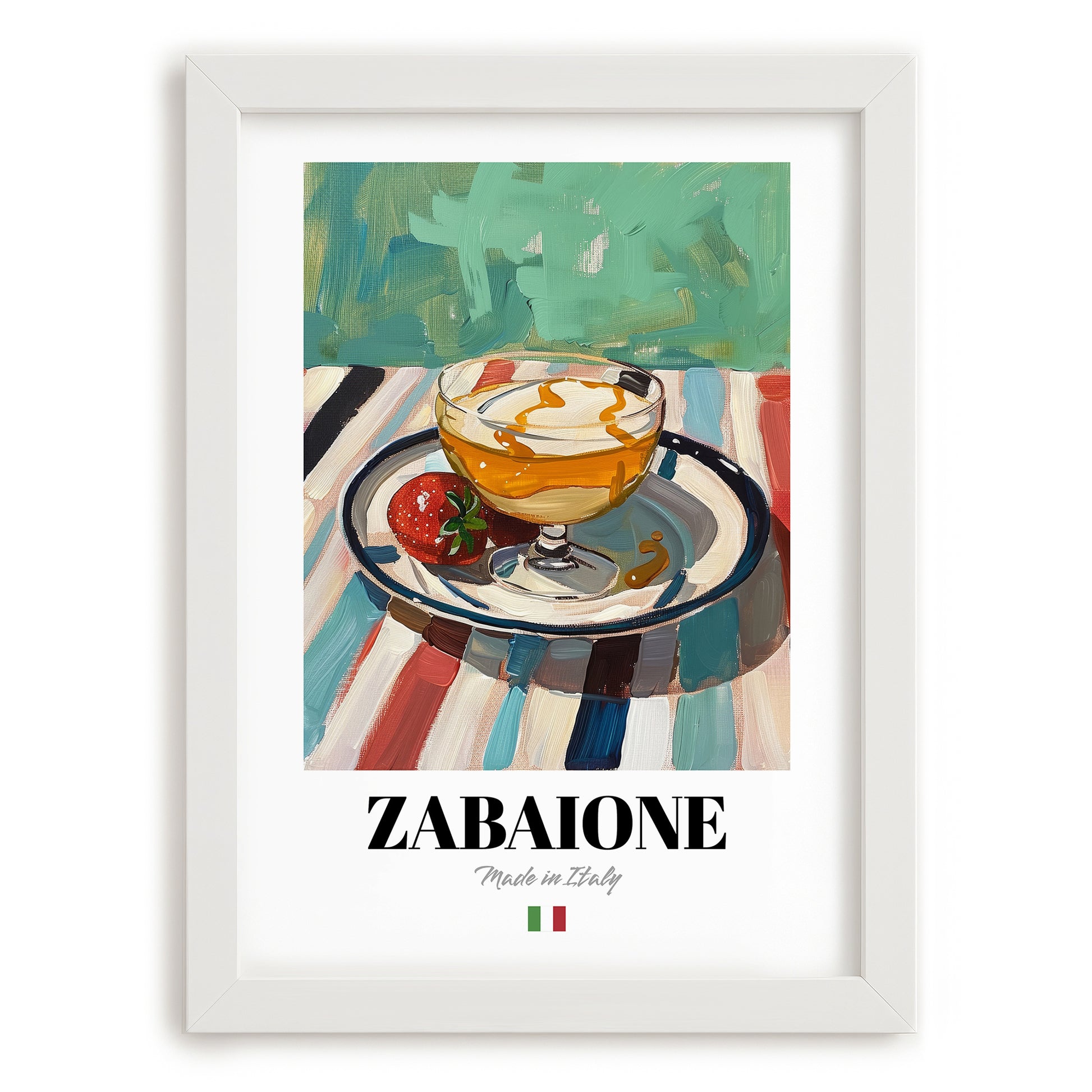 Zabaione – Italian Dessert Dish, Café Still Life, placed in minimal white frame