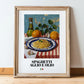 Spaghetti aglio e olio – Italian Pasta, Restaurant Poster, in wooden frame leaning on the floor