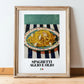 Spaghetti aglio e olio – Italian Pasta, Ristorante Print, in wooden frame leaning on the floor