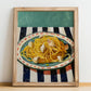 Spaghetti aglio e olio – Italian Pasta, Ristorante Print, no-text version framed in wood