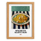 Spaghetti aglio e olio – Italian Pasta, Ristorante Print, set in oak frame