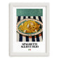 Spaghetti aglio e olio – Italian Pasta, Ristorante Print, placed in minimal white frame