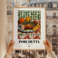 Porchetta – Italian Meat Dish, Restaurant Poster, styled in a charming Paris street view