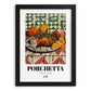 Porchetta – Italian Meat Dish, Restaurant Poster, in sleek black frame