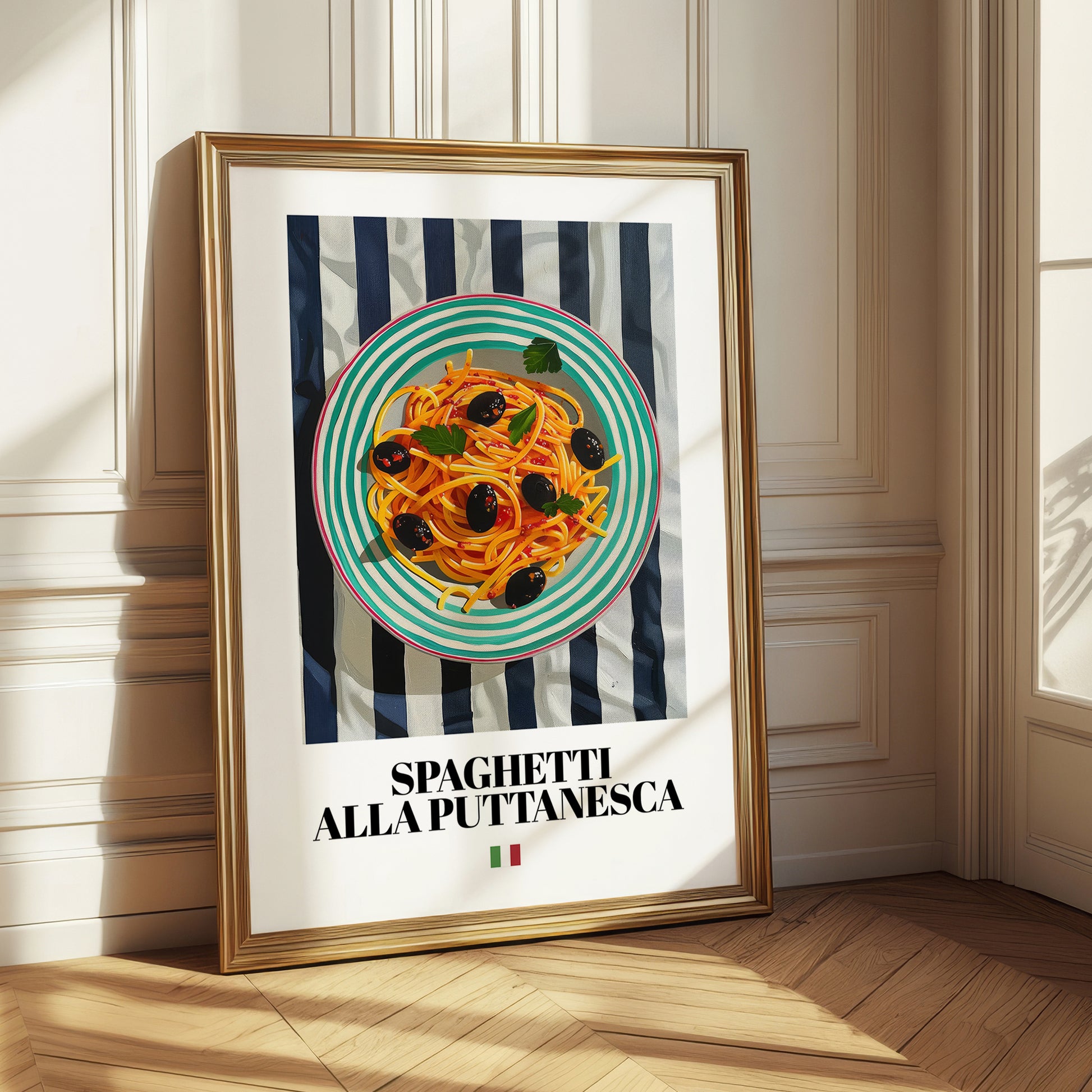 Spaghetti alla Puttanesca – Italian Pasta, Trattoria Print