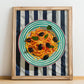 Spaghetti alla Puttanesca – Italian Pasta, Trattoria Print, no-text version framed in wood