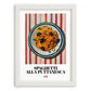 Spaghetti alla Puttanesca – Italian Pasta, Trattoria Poster, placed in minimal white frame