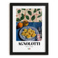 Agnolotti – Italian Pasta, Trattoria Poster, in sleek black frame