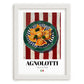Agnolotti – Italian Pasta, Ristorante Wall Art, placed in minimal white frame