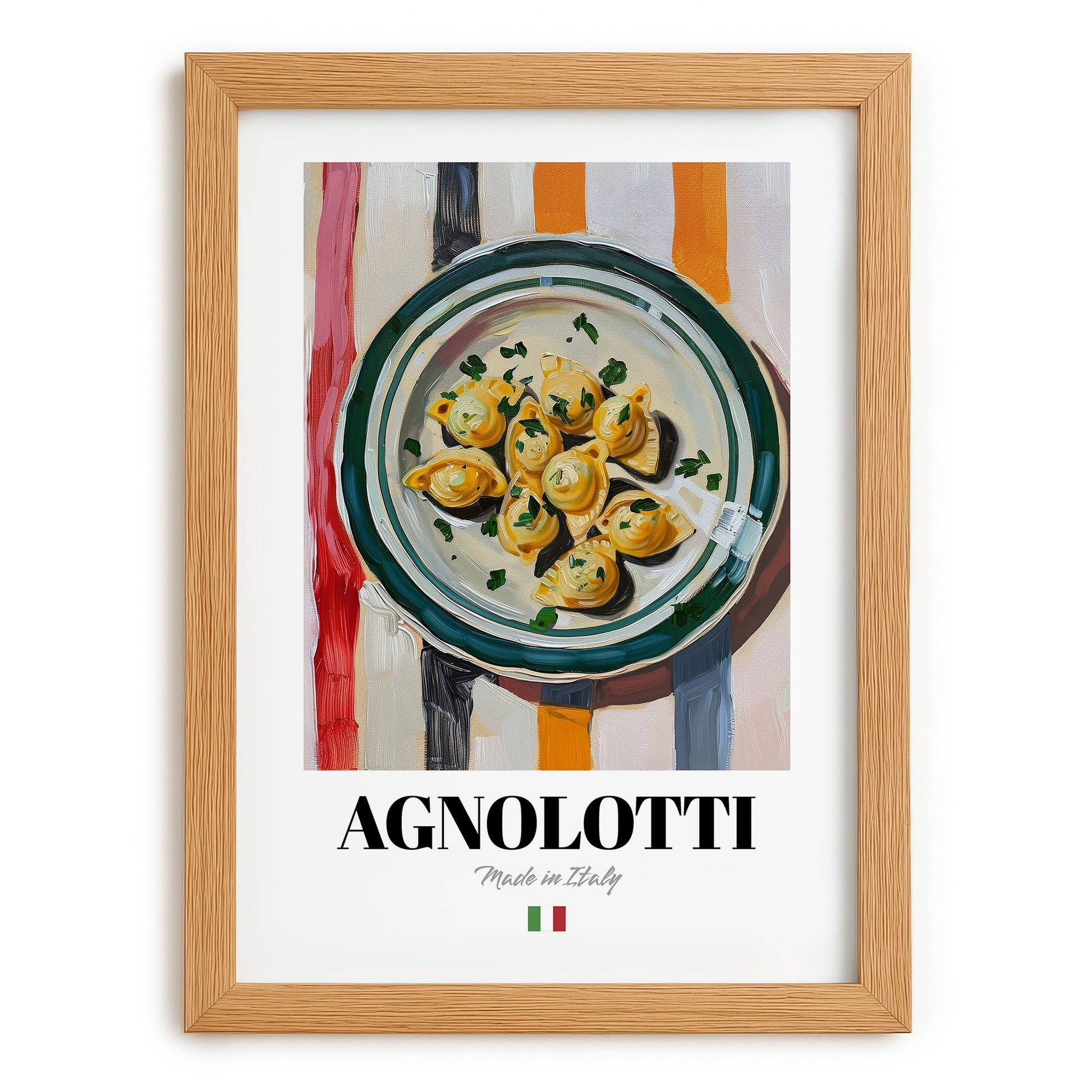 Agnolotti – Italian Pasta, Ristorante Poster, set in oak frame