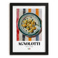 Agnolotti – Italian Pasta, Ristorante Poster, in sleek black frame