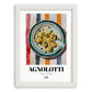 Agnolotti – Italian Pasta, Ristorante Poster, placed in minimal white frame