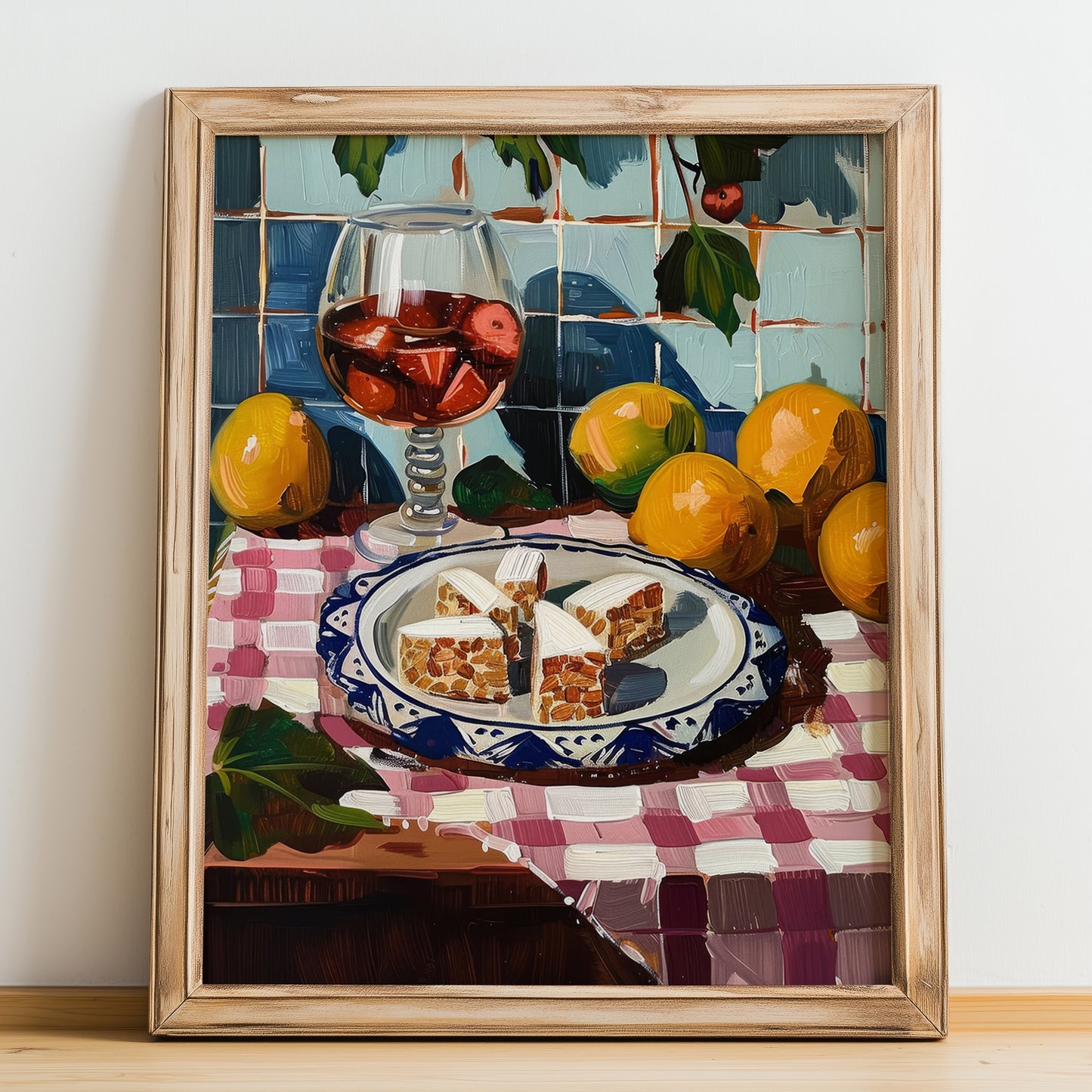 Torrone – Italian Dessert Dish, Tavern Poster, no-text version framed in wood
