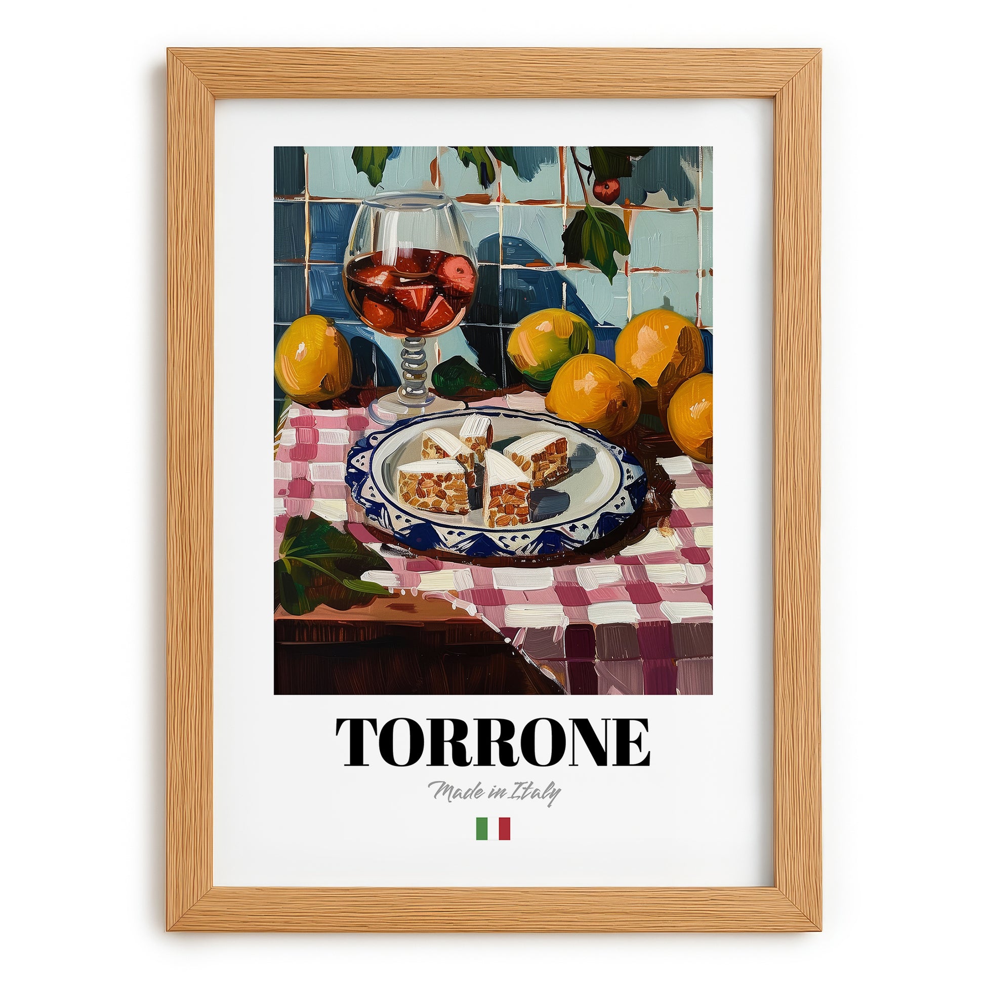 Torrone – Italian Dessert Dish, Tavern Poster, set in oak frame