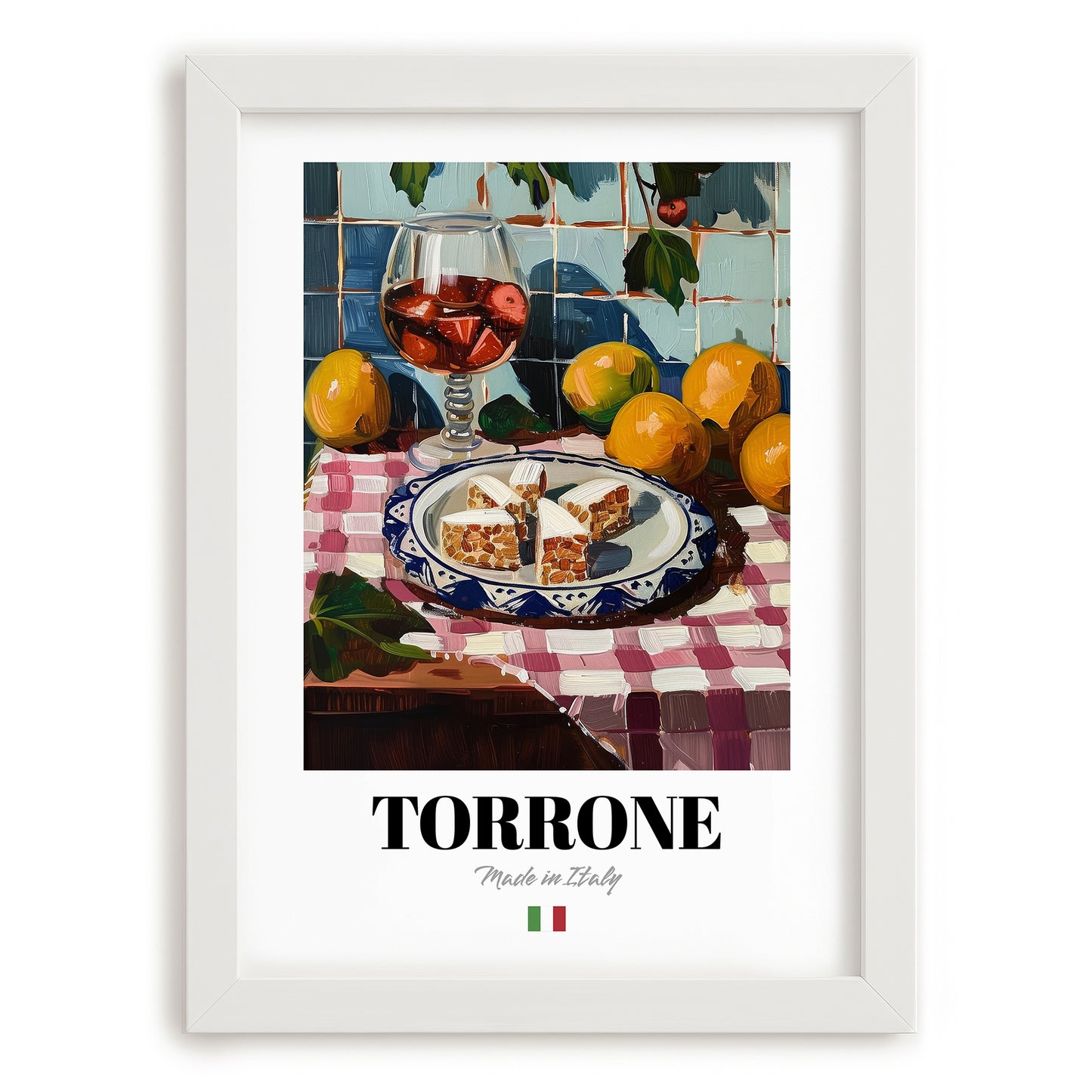 Torrone – Italian Dessert Dish, Tavern Poster, placed in minimal white frame