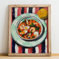 Cioppino – Italian Soup Dish, Farmhouse Kitchen Poster, no-text version framed in wood