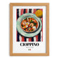 Cioppino – Italian Soup Dish, Farmhouse Kitchen Poster, set in oak frame