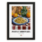 Pasta Carbonara – Italian Pasta, Ristorante Print, in sleek black frame