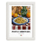 Pasta Carbonara – Italian Pasta, Ristorante Print, placed in minimal white frame