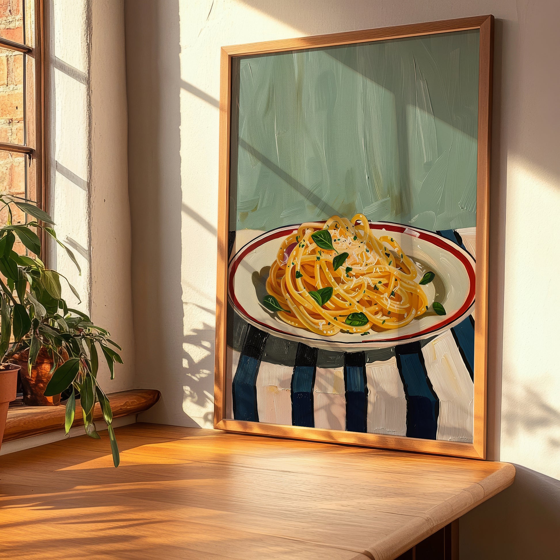 Pasta Carbonara – Italian Pasta, Ristorante Poster, clean layout with no caption