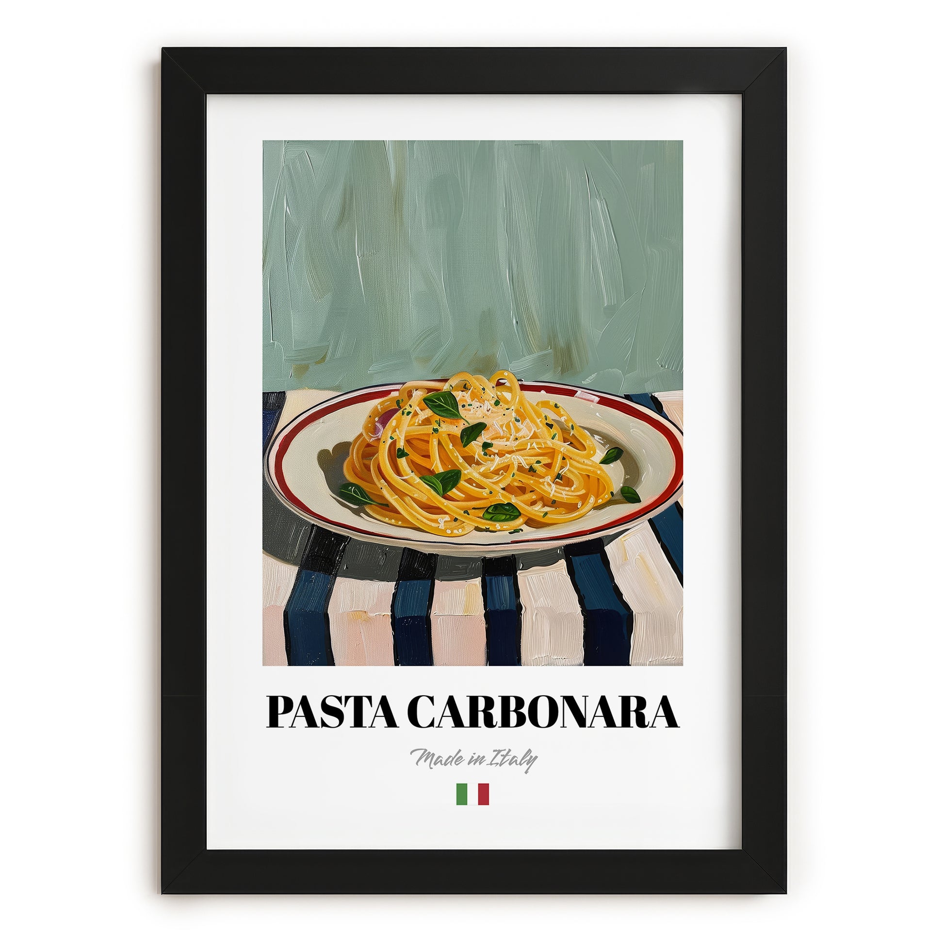 Pasta Carbonara – Italian Pasta, Ristorante Poster, in sleek black frame