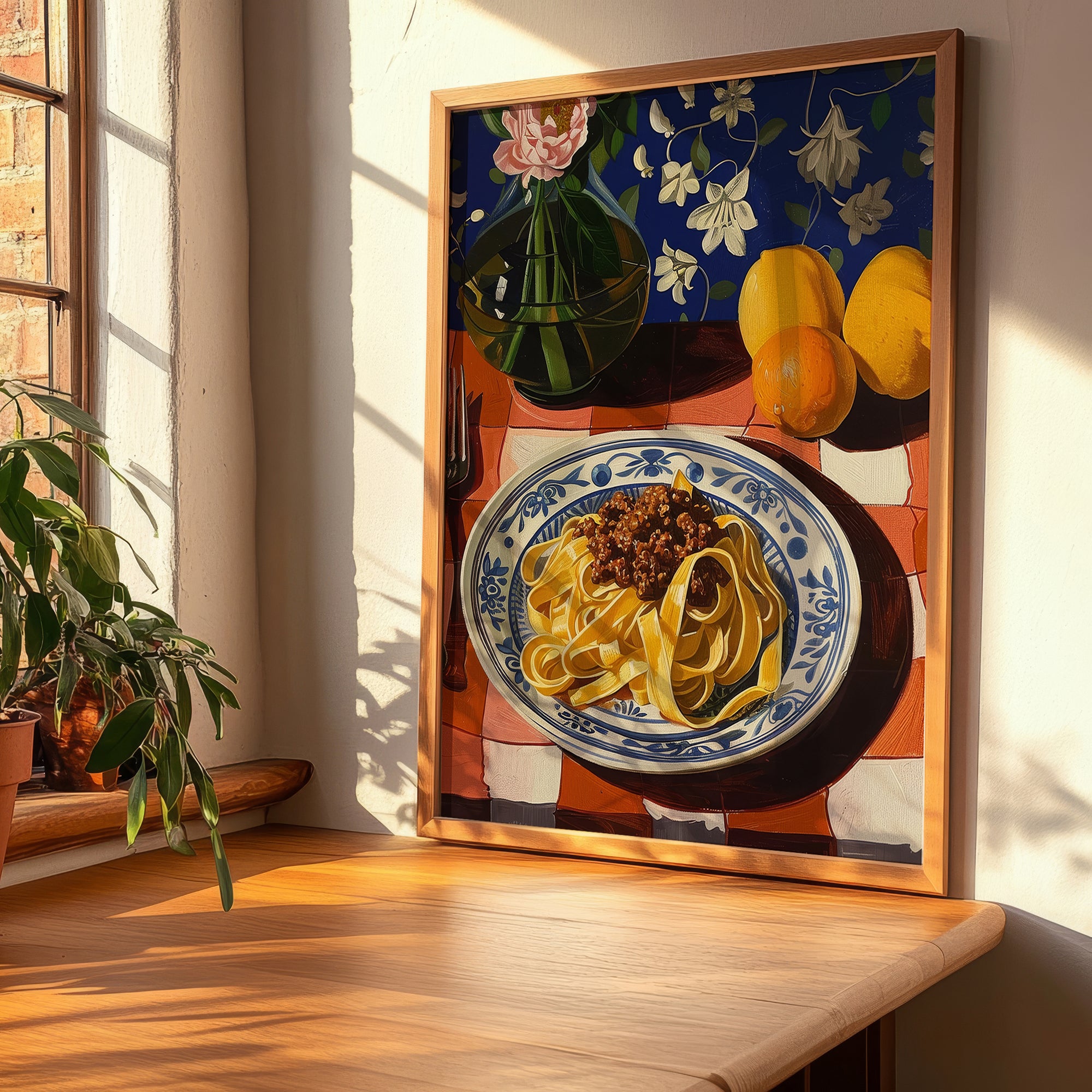 Tagliatelle al ragù alla Bolognese – Italian Pasta, Trattoria Still Life, clean layout with no caption