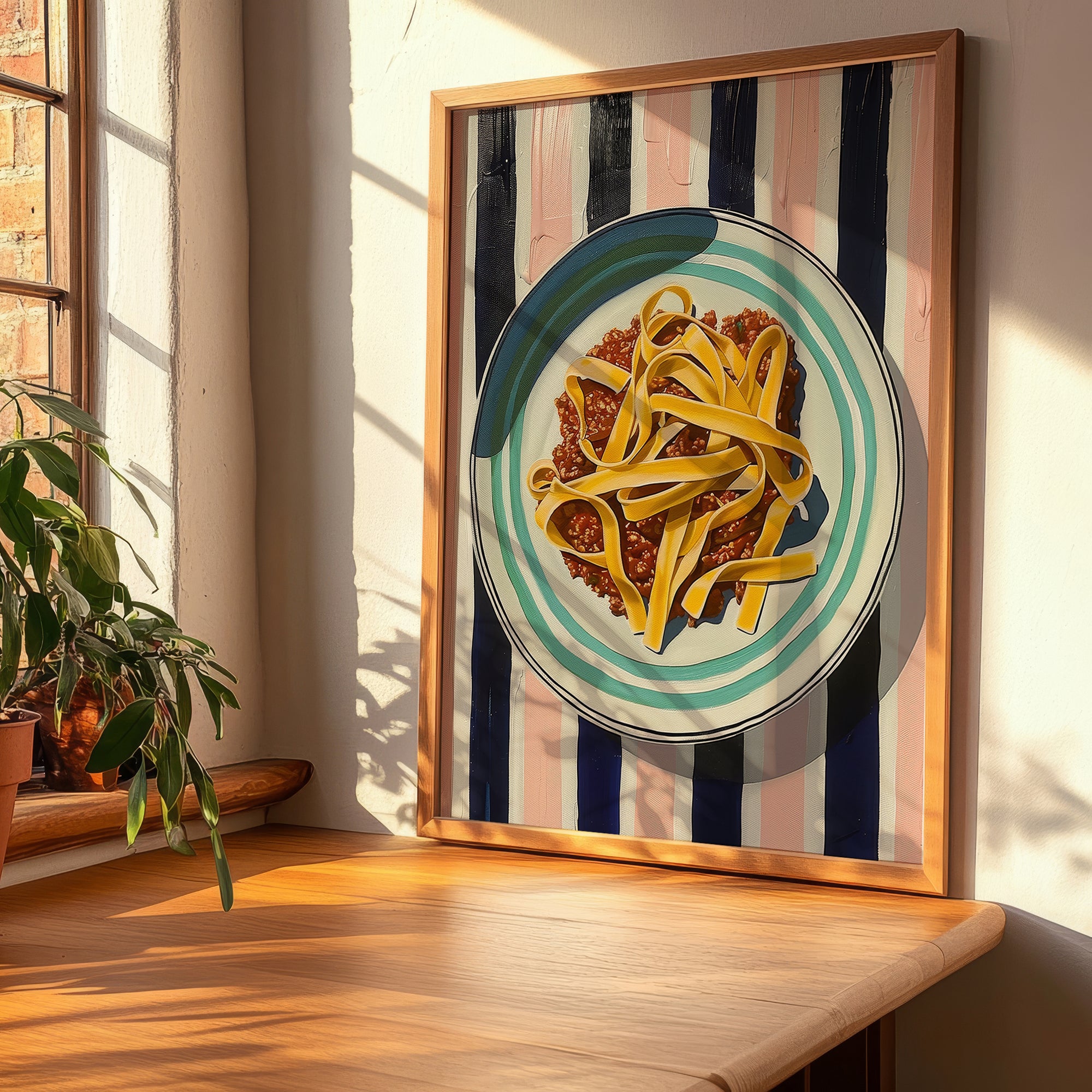 Tagliatelle al ragù alla Bolognese – Italian Pasta, Trattoria Poster, clean layout with no caption