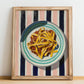 Tagliatelle al ragù alla Bolognese – Italian Pasta, Trattoria Poster, no-text version framed in wood
