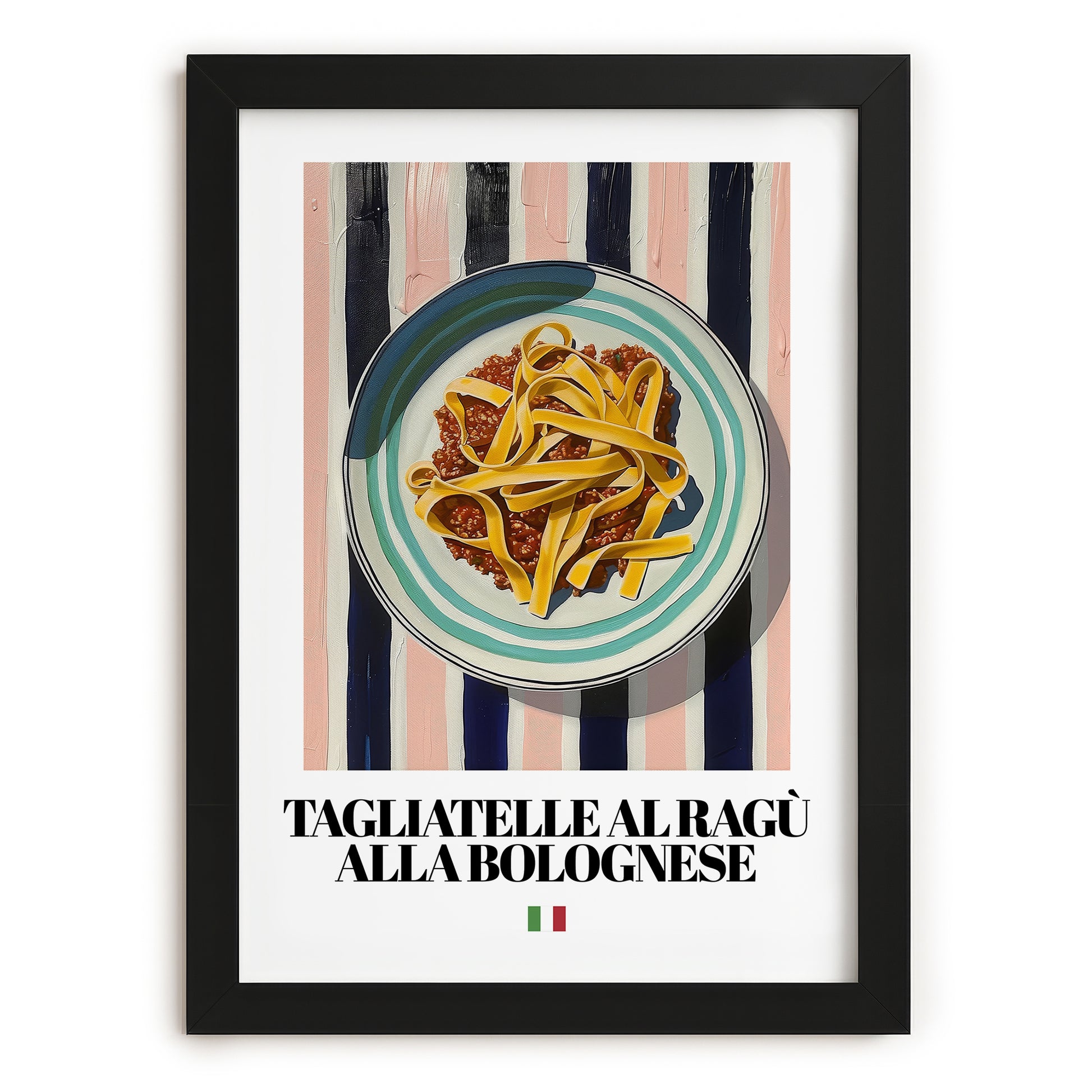 Tagliatelle al ragù alla Bolognese – Italian Pasta, Trattoria Poster, in sleek black frame