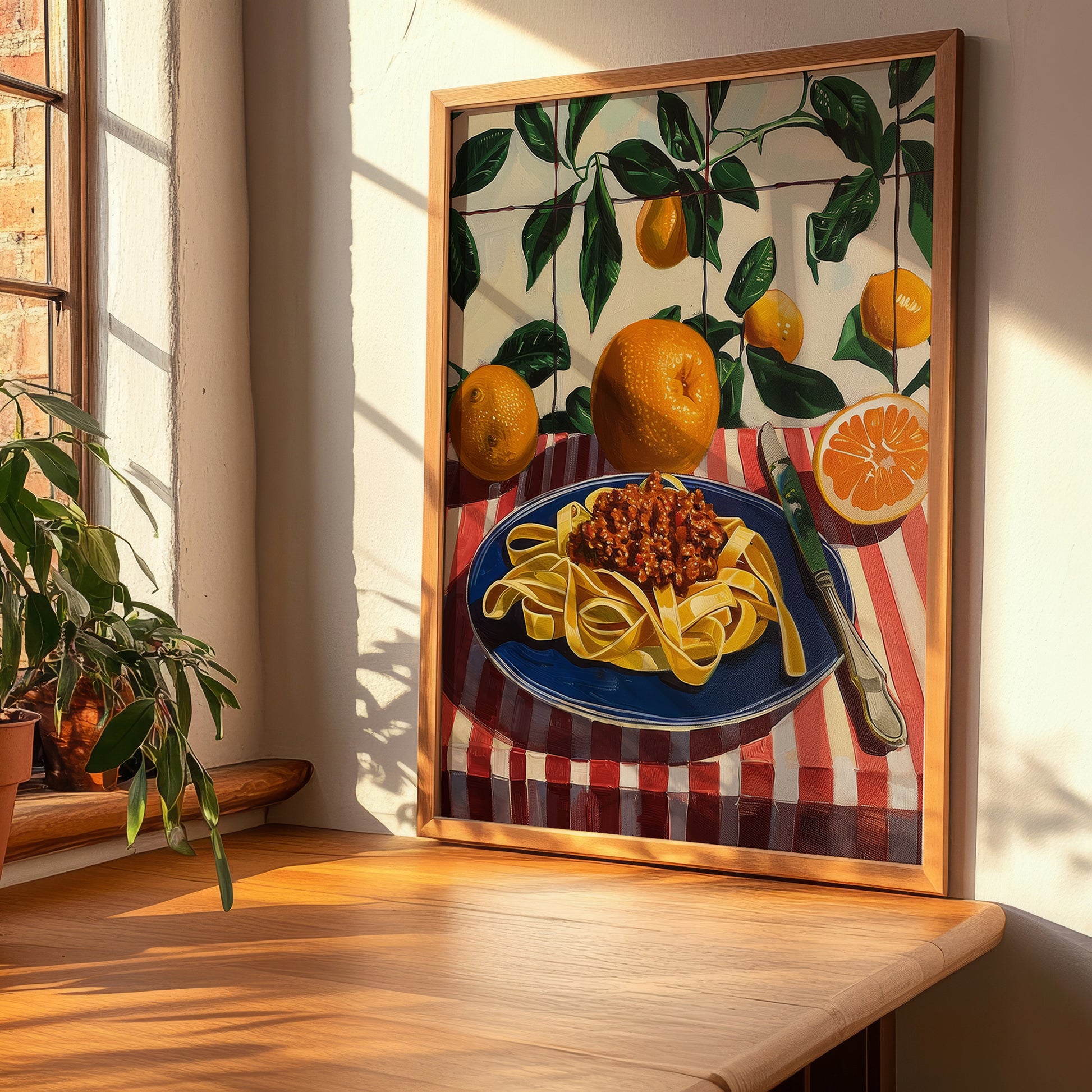Tagliatelle al ragù alla Bolognese – Italian Pasta, Trattoria Poster, clean layout with no caption