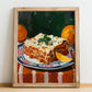 Lasagne alla Bolognese – Italian Pasta, Osteria Wall Art, no-text version framed in wood