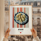 Jiaozi Dumplings – on Striped Tablecloth, Chinese Food Art, styled in a charming Paris street view