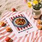 Kung Pao Chicken – on Striped Tablecloth, Chinese Food Art, unframed on coastal sand