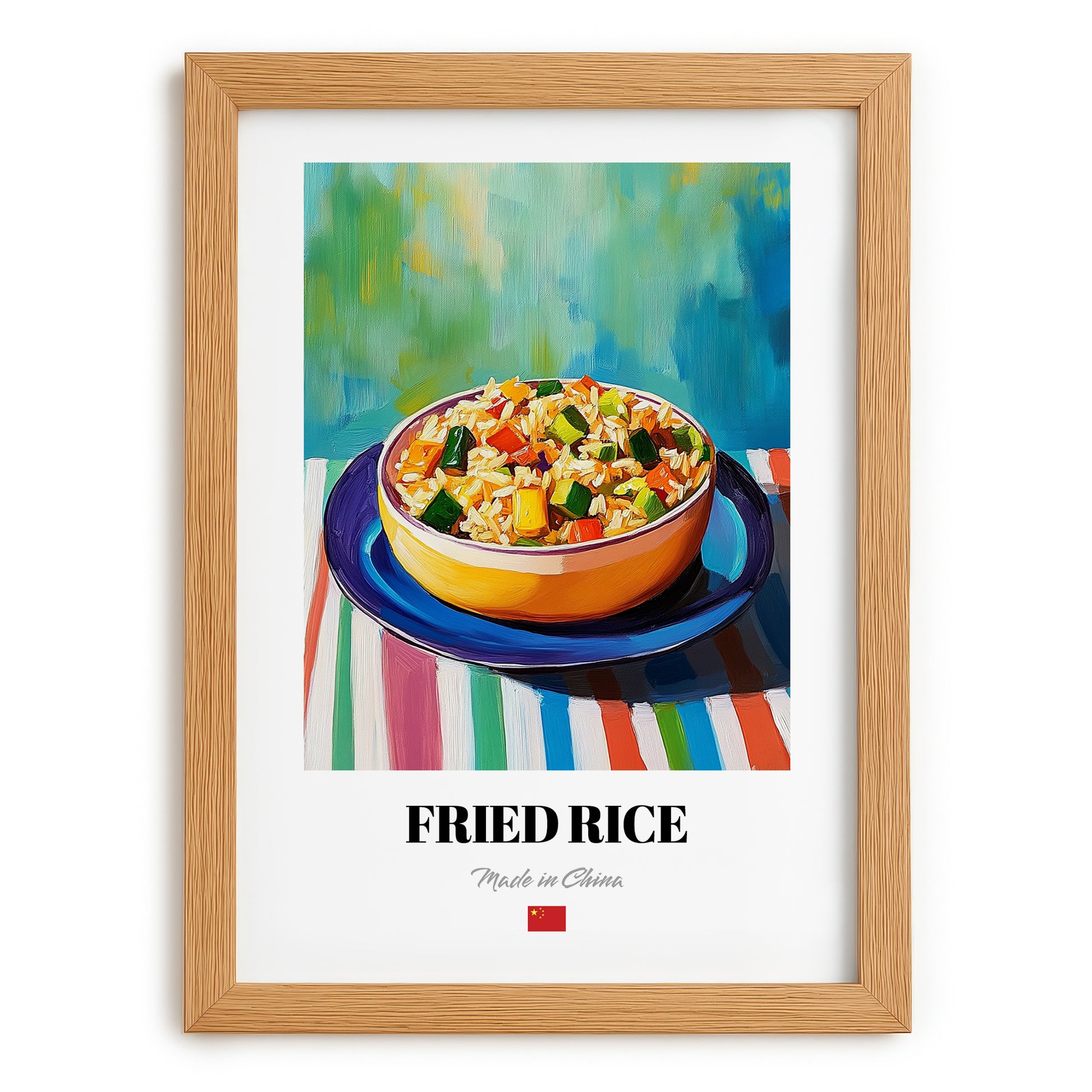 Chǎofàn – Oil Painting, Chinese Food Painting, set in oak frame