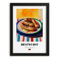 Bratwurst – Art, German Food Poster, in sleek black frame
